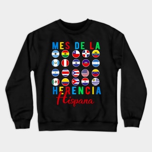 Mes de la Herencia Hispana National Latino Countries Flag Crewneck Sweatshirt